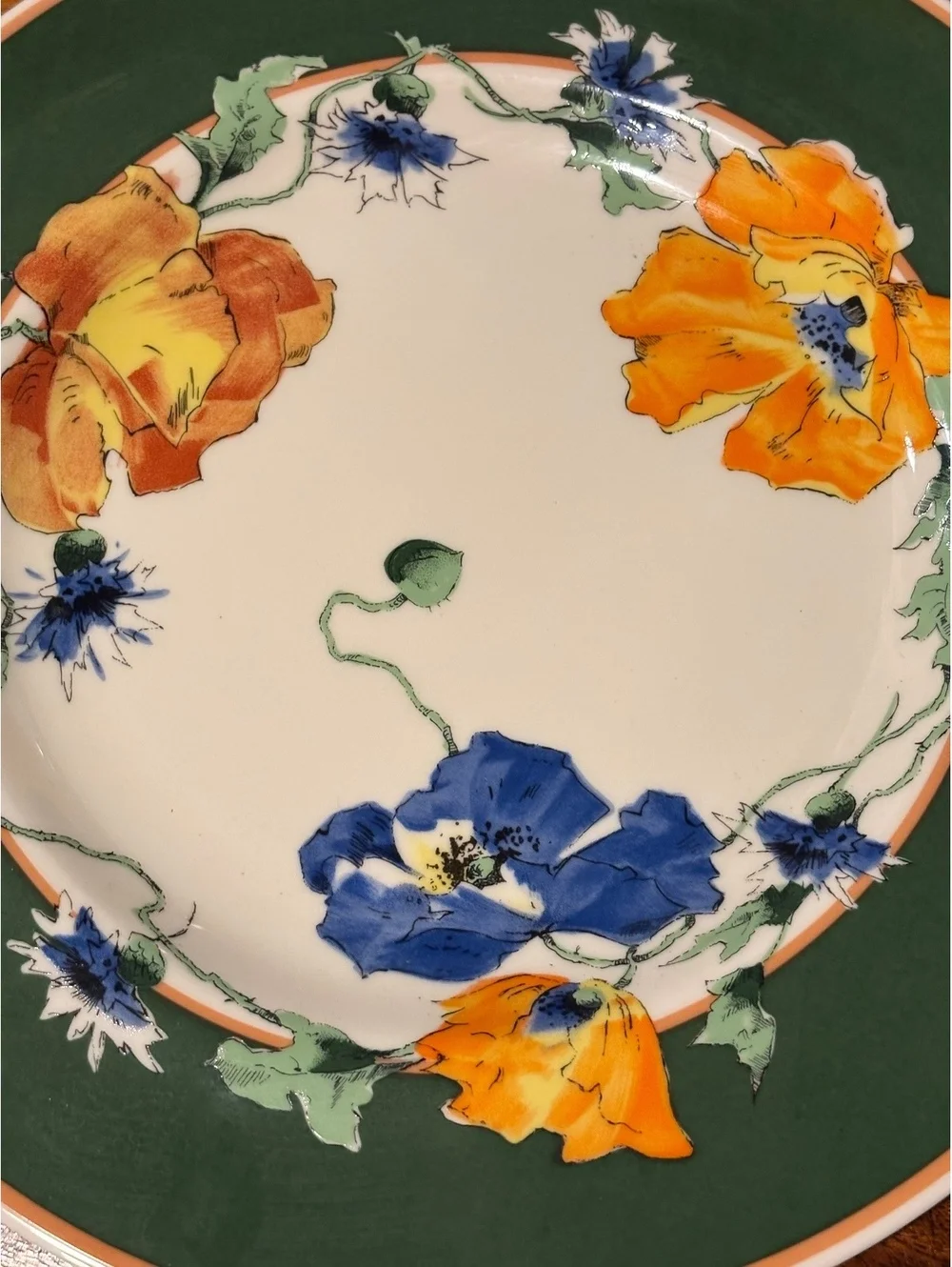 Pickard China Bethel Inn Country Club Plates Set of 2 Hand Painted Poppy